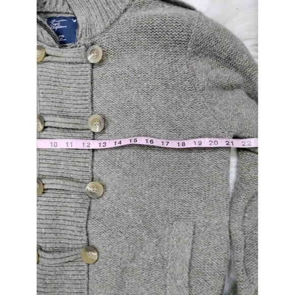 American Eagle Outfitters Military Style Tan Zip Up Wool/Rabbit Hair Sweater XL - Picture 8 of 14